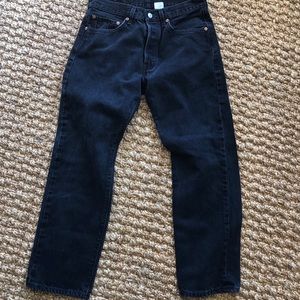 VINTAGE Levi black denim button fly 501